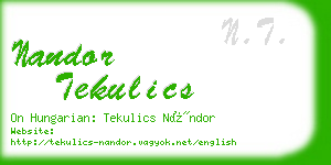 nandor tekulics business card